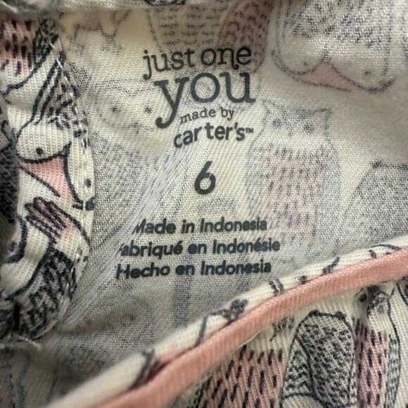Just One You by Carter’s Girls Owl Print Dress Pink Belt Size 6 - Picture 3 of 4